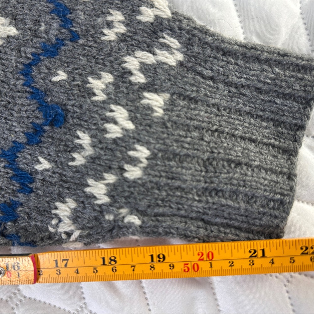 Marsh Landing Sweater Womens L Gray Wool Good Polar Bear Fair Isle Hand Knit - Picture 6 of 6